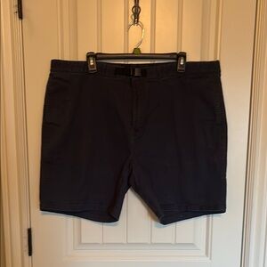 Beardedgoat Navy blue Flat Front  Shorts for men